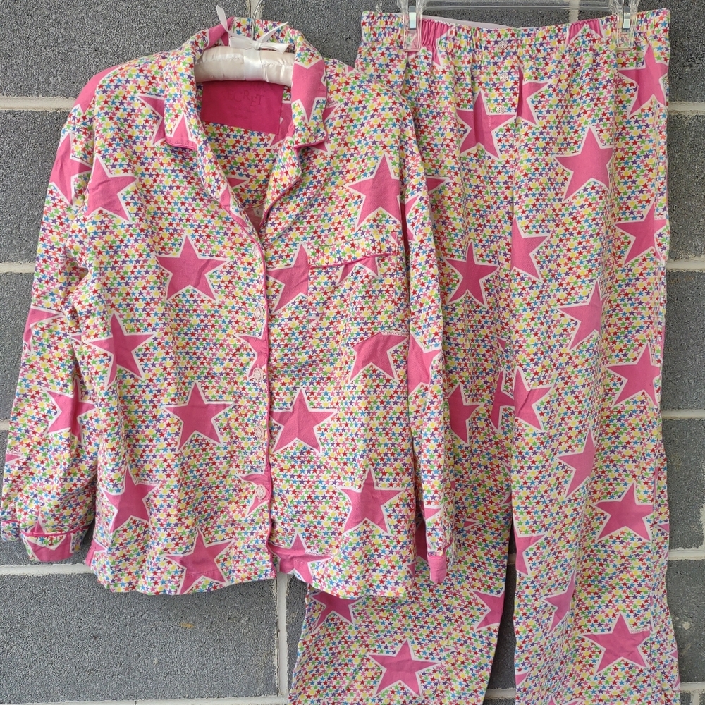 Victoria's Secret Flannel Pajamas Multicolor Stars